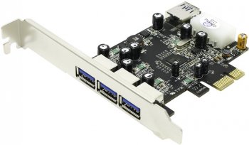 Контроллер STLab U-750 (RTL) PCI-Ex1, USB3.0, 3 port-ext, 1 port-int