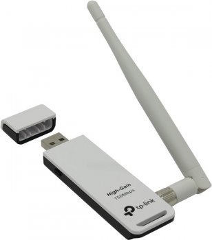 Адаптер беспроводной связи TP-LINK <TL-WN722N> High Gain Wireless USB Adapter (802.11b/g/n, USB2.0)