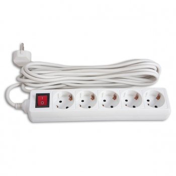 Сетевой фильтр электрический с заземлением Buro 5 розеток, 5 метров