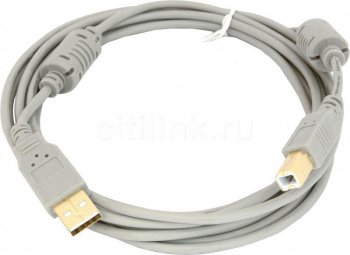 Кабель USB 2.0 A-->B Gold (3м) 2 фильтра