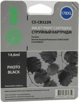 Картридж Cactus CS-CB322N (№178XL) Photo Black для hp C5383/6383/D5463/B8553