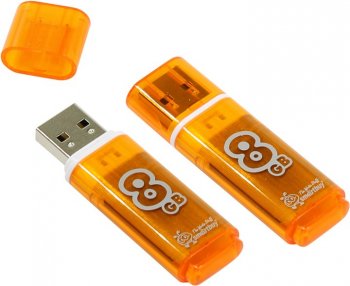 Накопитель USB SmartBuy Glossy <SB8GBGS-Or> USB2.0 Flash Drive 8Gb (RTL)