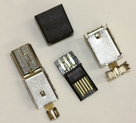 Разъем USB Mini USB-A, Вилка на кабель, 5 pin (4 контакта)