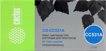 Картридж Cactus CS-CC531A Cyan для HP LJ CP2025/CM2320mfp