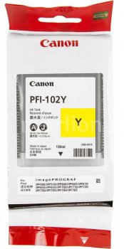 Картридж Canon PFI-102Y Yellow для iPF500 / 510 / 600 / 605 / 610 / 650 / 655 / 700 / 710 / 720 / 750 / 755 / 760 / 765