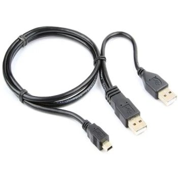 Кабель USB 2.0 Pro Gembird/Cablexpert, 2xAM/miniBM 5P, 0.9м, экран, черный, пакет CCP-USB22-AM5P-3