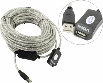 Кабель VCOM <VUS7049-20м> активный USB2.0-repeater A-->A 20м