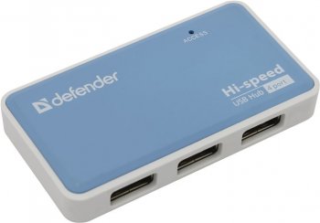Концентратор USB Defender Quadro Power <83503> 4-Port USB2.0 HUB + Б.п.