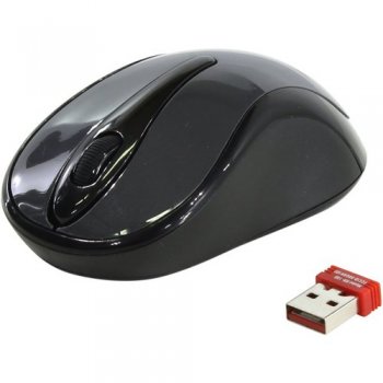 Мышь беспроводная A4-Tech Wireless Zero Delay Mouse <G3-280A Glossy Grey> (RTL) USB 3but+Roll, ,уменьшенная