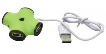 Концентратор USB CBR <CH100> Green USB2.0 Hub 4 port