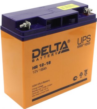 Аккумулятор для ИБП Delta HR 12-18 Battary replacement APC RBC7,RBC11,RBC55, 12В, 18Ач, 181мм/167мм/77мм
