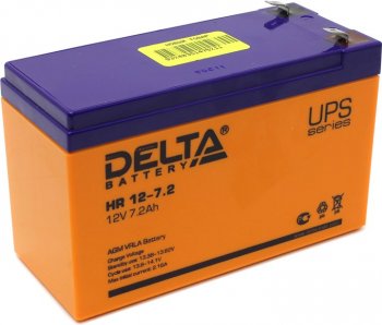 Аккумулятор для ИБП Delta HR12-7.2 Battery replacement APC RBC2,RBC5,RBC12,RBC22,RBC32 12В,7Ач, 151мм/94мм/65мм