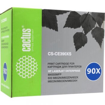 Картридж Cactus CS-CE390X(S) для HP LJ M4555MFP/M602/M603