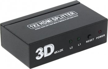 Разветвитель видеосигнала Orient <HSP0102H> HDMI Splitter (1in -> 2out, ver1.4) + б.п.