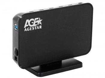 Внешний бокс HDD AgeStar 3UB3A8-6G SATA II пластик черный 3.5"
