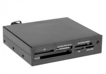 Картридер <All-in-1> USB 2.0 internal 3.5" Black, Ginzzu OEM (GR-116B)