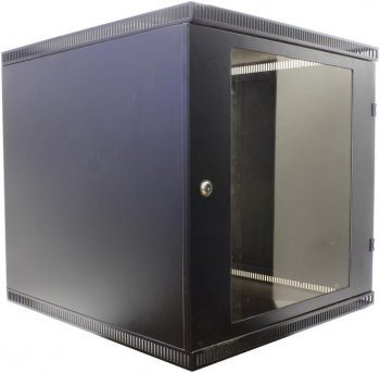 Шкаф NT WALLBOX LIGHT 12-66 B 19" настенный, чёрный 12U 600*650, дверь стекло-металл