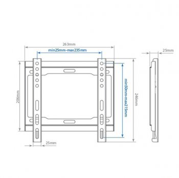 Кронштейн ARM Media STEEL-5 black, для LED/LCD TV 15"-40", max 40 кг, 0 ст свободы, от стены 25 мм , VESA 200x200 мм