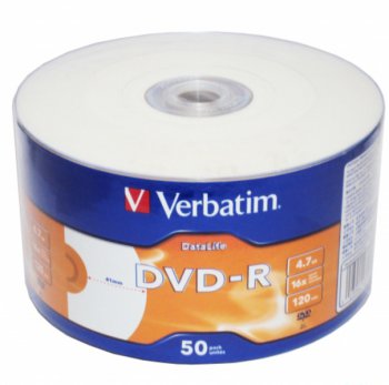 Диск DVD-R 4.7Gb Verbatim 16x Shrink/50 DataLife Ink Print 43793