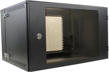 Шкаф NT WALLBOX PRO 9-64 B 19" настенный, двухсекционный, чёрный, 9U 600*460, дверь стекло-металл