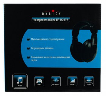 Наушники мониторные Oklick HP-M211V 1.8м черный проводные оголовье
