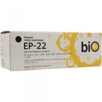 Картридж Bion BCR-EP-22 для HP LaserJet 1100/3200/3220; Canon Laser Shot LBP1120/LBP800/LBP810 (2500 стр.),Черный, с чипом