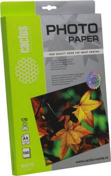 Бумага Cactus CS-MA4170100 матовая A4 170 г/м2 100 листов
