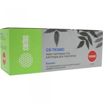 Картридж Cactus CS-TK590C TK-590C голубой (5000стр.) для Kyocera FS-C2026MFP/C2126MFP/C2526MFP/C2626MFP/C5250DN