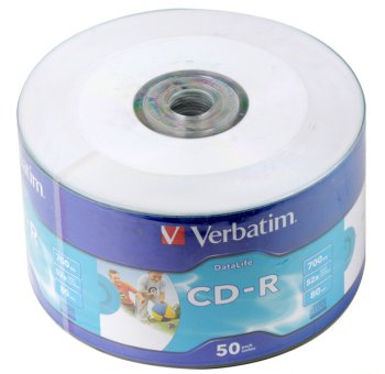Диск CD-R 80min 700Mb Verbatim 52x Shrink/50 Ink Print 43794