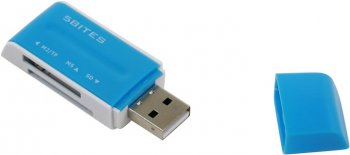 Картридер 5bites <RE(2)-102BL> USB2.0 MMC/SDHC/microSD/MS(/PRO/Duo/M2) Card Reader/Writer