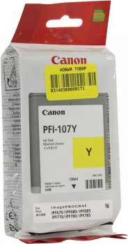 Картридж Canon PFI-107 Y желтый для для iPF680/685/780/785 130ml (6708B001)