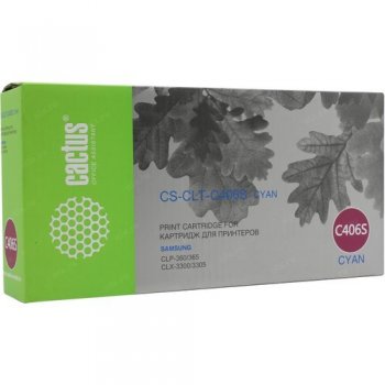 Картридж Cactus CS-CLT-C406S Cyan для Samsung CLP-360/365/366, CLX-3300/3305/3306/
