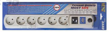Сетевой фильтр MOST HV6 6 розеток 2m белый