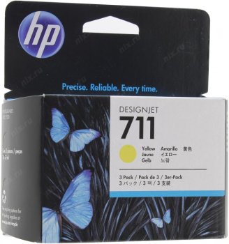 Картридж HP CZ136A 3-Pack (3x№711) Yellow для DesignJet T120/520