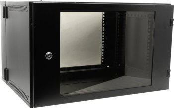 Шкаф NT WALLBOX PRO 6-64 B 19" настенный, двухсекционный, чёрный, 6U 600*460, дверь стекло-металл