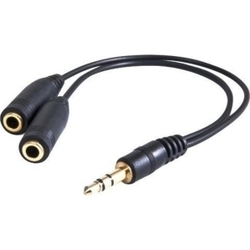Переходник Ningbo Headphone Splitter 2xJack 3.5 (f)/Jack 3.5 (m) черный (JAAA095-B)