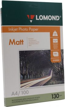 Бумага LOMOND 0102004 (A4, 100 листов, 130 г/м2) матовая двусторонняя