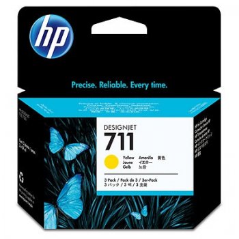 Картридж HP 711 CZ136A желтый тройная упак. (29мл) для DJ T120/T520