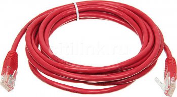 Кабель UTP cat.5E molded 3м красный RJ-45 (m)-RJ-45 (m)