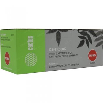 Картридж Cactus CS-TK580K Black для Kyocera P6021CDN, FS-C5150DN