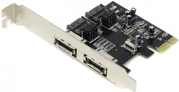 Контроллер Orient A1061S (PCI-E v.2.0, SATA 3, 2 ext/2 in Port, Asmedia ASM1061, кабель SATA) OEM