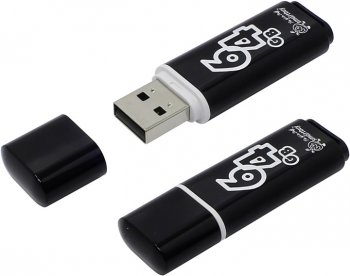 Накопитель USB SmartBuy Glossy <SB64GBGS-K> USB2.0 Flash Drive 64Gb (RTL)