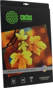 Бумага Cactus CS-HGA326020 Professional суперглянцевая А3 260 г/м2 20 листов