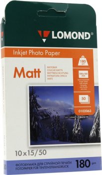 Бумага LOMOND 0102063 (A6, 10x15см, 50 листов, 180 г/м2) матовая