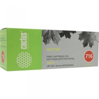 Картридж Cactus CS-C716Y Yellow для Canon LBP505, MF8030/8050