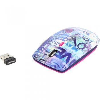 Мышь беспроводная SmartBuy Wireless Optical Mouse <SBM-327AG-LV-FC> (RTL) USB 4btn+Roll,