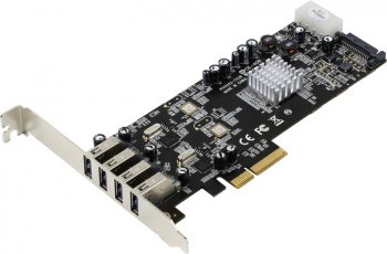 Контроллер STLab U-1000 (RTL) PCI-Ex4, USB3.0, 4 port-ext