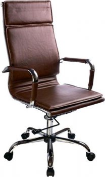 Кресло офисное Бюрократ Ch-993 коричневый искусственная кожа крестовина металл хром