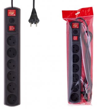 Сетевой фильтр Most LR 1.7м (6 розеток) черный