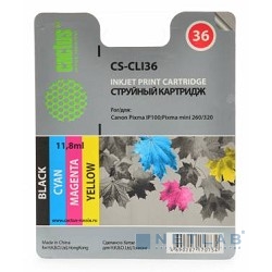 Картридж Cactus CS-CLI36 многоцветный (11.8мл) для Canon Pixma iP 100/ MiNi 260